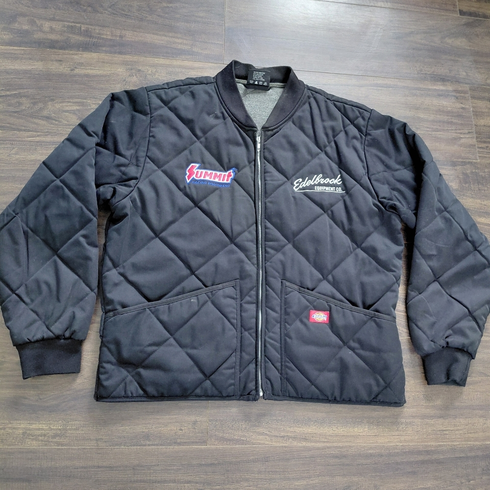 Dickies Edelbrock Summit Racing Mechanic Jacket Size Large Embroidered Quilted